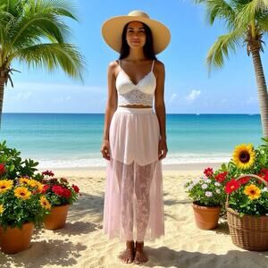 Vintage Lace Mesh Fish Net Skorts Skirt Women Junior M Pink Fairy Core BeachCore